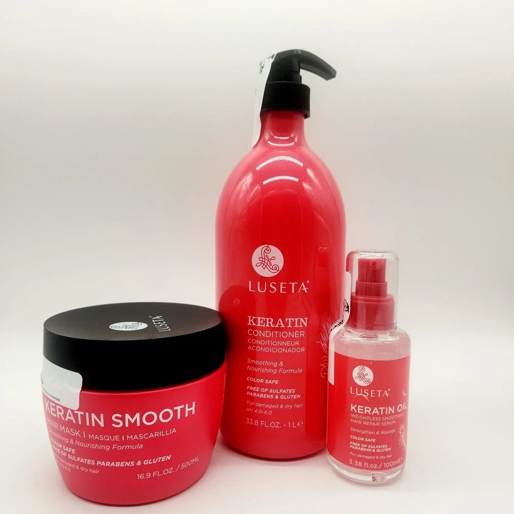 Luseta Keratin Conditioner Serum & Hair Mask 3-Pack – Nourishing for Dry Damaged